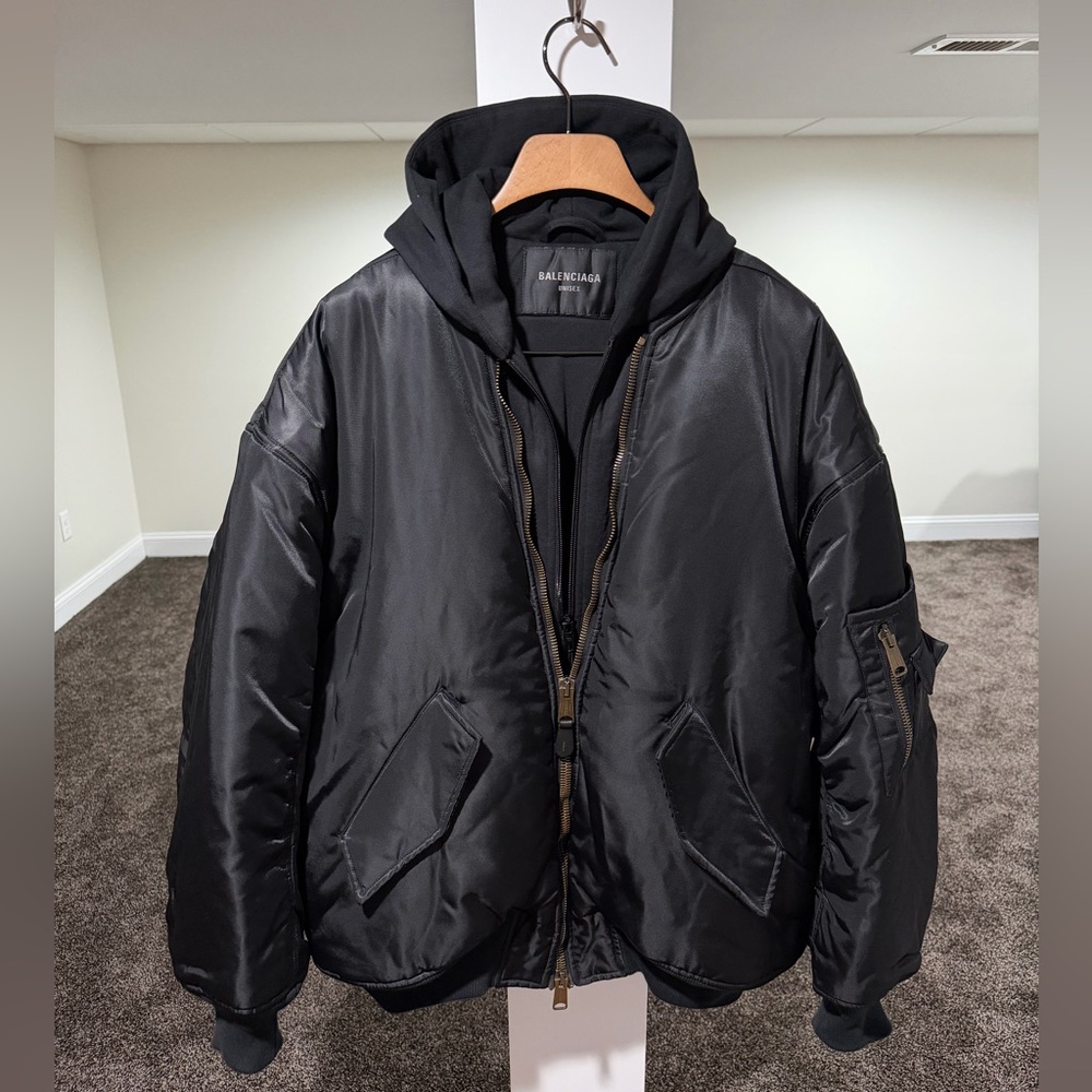 Balenciaga SS23 Demna All In Hoodie / Nylon Black Bomber Jacket